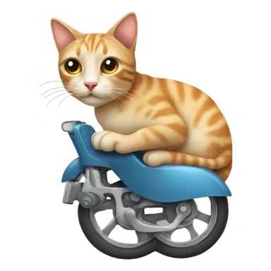 cat on wheels sticker