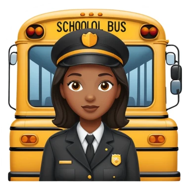 School bus driver with black female driver sticker