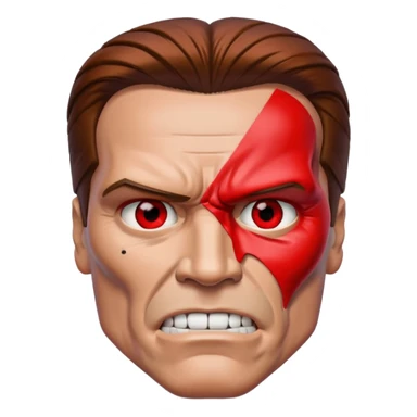 Red eyed half face metalTerminator Arnold Schwarzenegger sticker