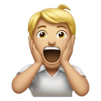 Emoji with hands behind head and mouth open sticker