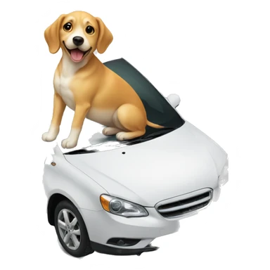Dog on top of car sticker