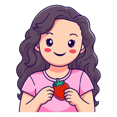 strawberry girl sticker