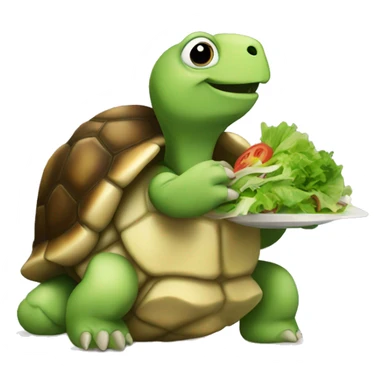 Tortoise eats salad sticker