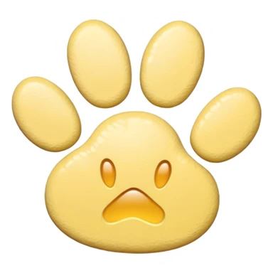 a pastel yellow pawprint sticker