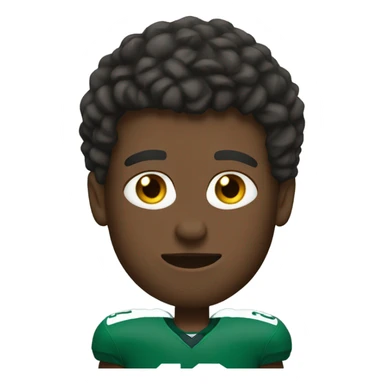 football player wearing green eagles jersey sticker