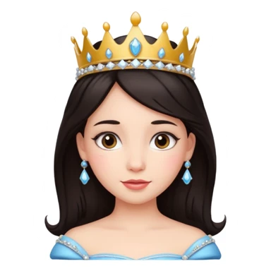 Princesa pelo oscuro cin cachetes  sticker