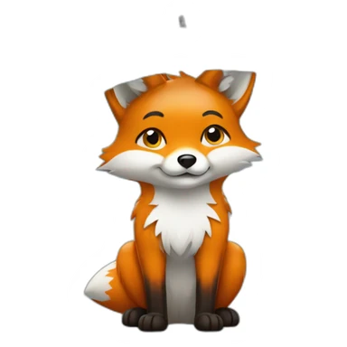 fox and raindrops sticker