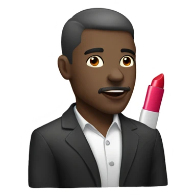 Man with lipstick kiss on face  sticker