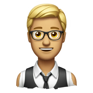 business man with broken glasses and torn shirt sticker