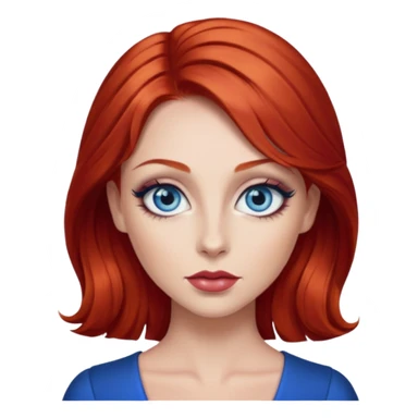 red hair big blue eyes glamorous  sticker