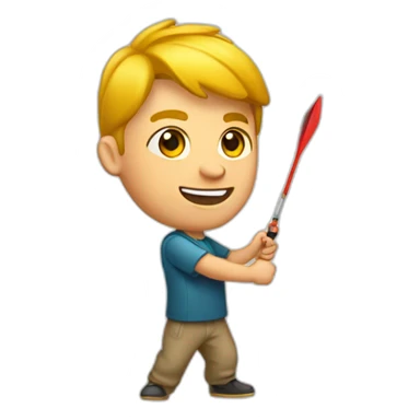 Junge spielt dart sticker