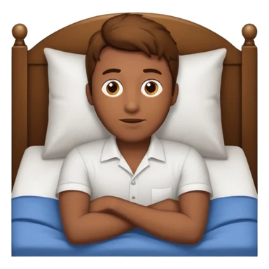 Um homem deitado,com o corpo inteiro ,deitado reto,mas com ele deitado na cama sticker