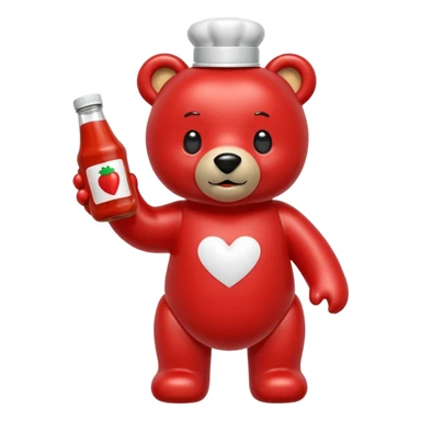 Make an emoji out of a ketchup bear. sticker