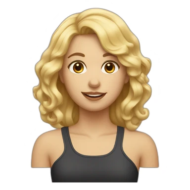 Une fille blonde aux cheveux ondulé sticker