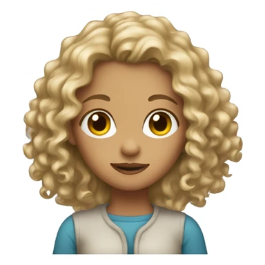 girl with curly dirty blonde hair sticker