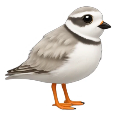 Piping plover cute fluffy sticker