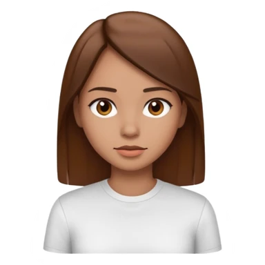 femme cheveux lisses bruns sticker