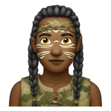 Wild aboriginal with camouflage sticker