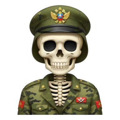 generate a realistic skeleton in Russian military camouflage sticker