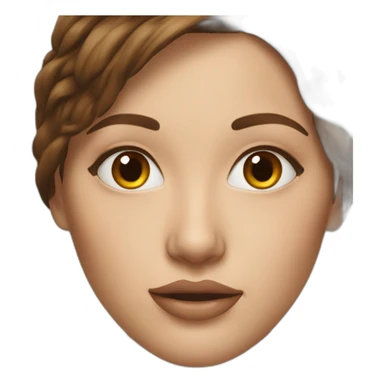 Hyperrealistic woman with brown hair and beautiful face sticker
