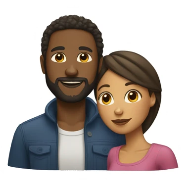 Couple black man with beard and mixed race woman sticker