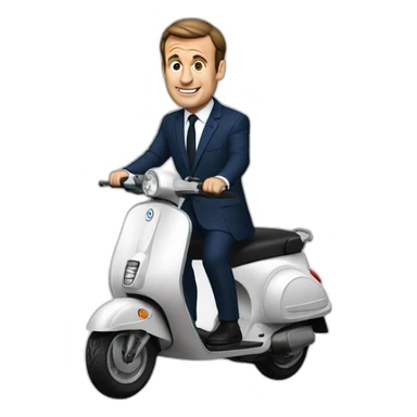 Macron sur un scooter sticker