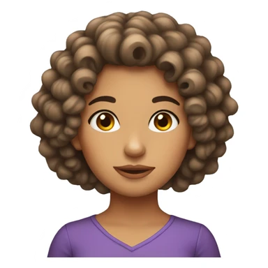 curly head latina with bow in her hair sticker