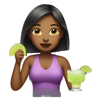 Girl drinking margarita sticker