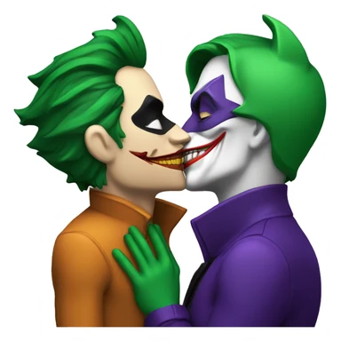 The Joker and Batman kissing sticker
