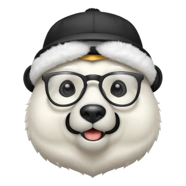  polar bear wearing glasses and a hat sticker