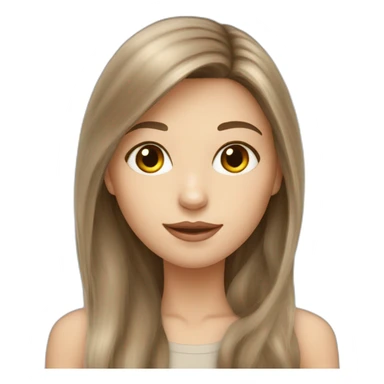 Girl-long-hair-brunette-and-a-cat-angora-beige sticker