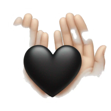 Heart hands with black heart sticker
