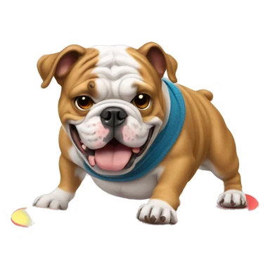english bulldog riding a skateboard  sticker