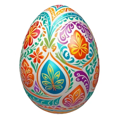 Colorful Easter egg with patterns sticker