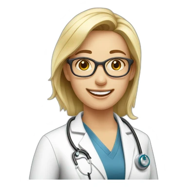european doctor-woman-happy sticker