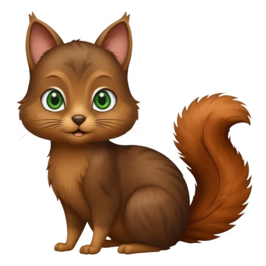 black and brown CAT FELINE, standing next to squirrel friend sticker