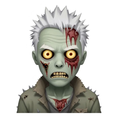 spiky white haired zombie sticker