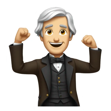 Ralph waldo emerson talking happily with arms open sticker