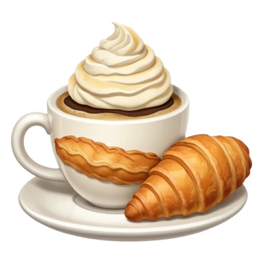 Croissant and capuccino breakfast sticker