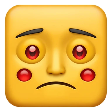 Red tired eyes on yellow face emoji sticker