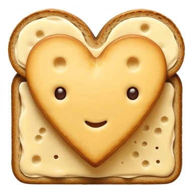bread and cheese, and between them a heart sticker