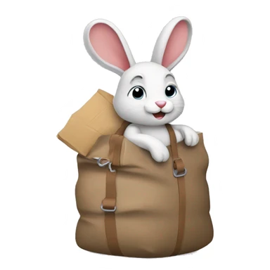 rabbit carry heavy bag sticker