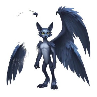 Anthro cool edgy winged animal hybrid full body sticker