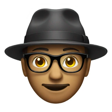 secret agent with glasses and hat sticker