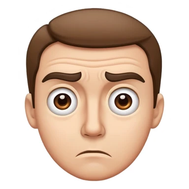 Confused face with furrowed brow and raised eyebrow sticker