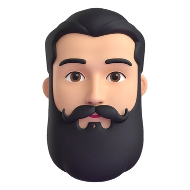 man with thick beard and pronounced bushy eyebrows sticker