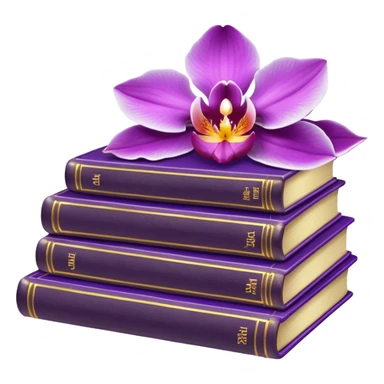 Dark academia 3 books with orchid sticker