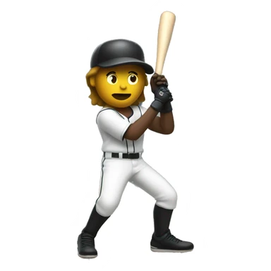 Baseball player with a guitar as bat sticker