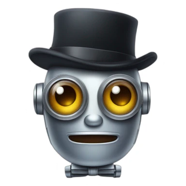 robot wearing a  bowler hat sticker