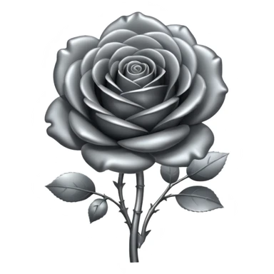 metallic gray chrome rose sticker